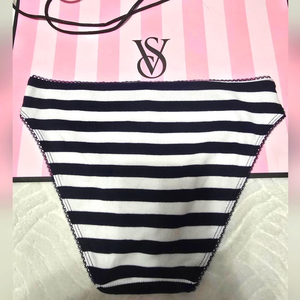 Victoria's Secret Navy and White Striped Bikini Panties. Size S - Picture 2 of 3